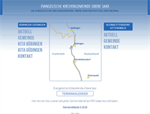 Tablet Screenshot of evangelisch-obere-saar.de